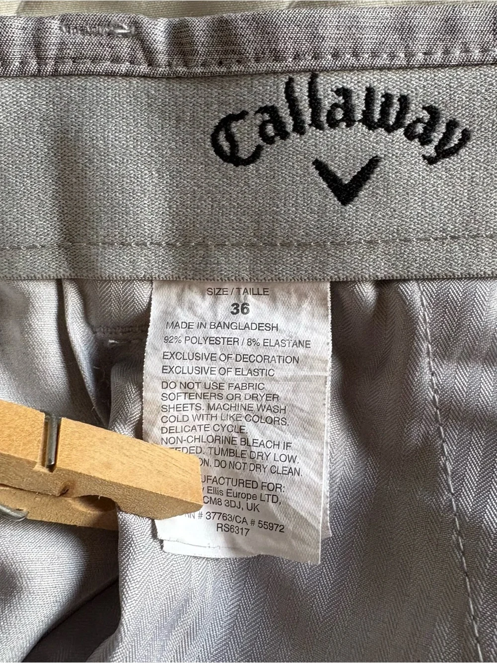 Callaway Gray Men Shorts, W36